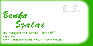 benko szalai business card